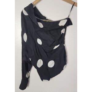 Space by Simona Corsellini Women's Sz. 40 Polka Dot One Shoulder Top